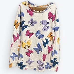Hanna Andersson Butterflies Long Sleeve Stretchy Cotton Tunic Dress ~ US 8/130cm